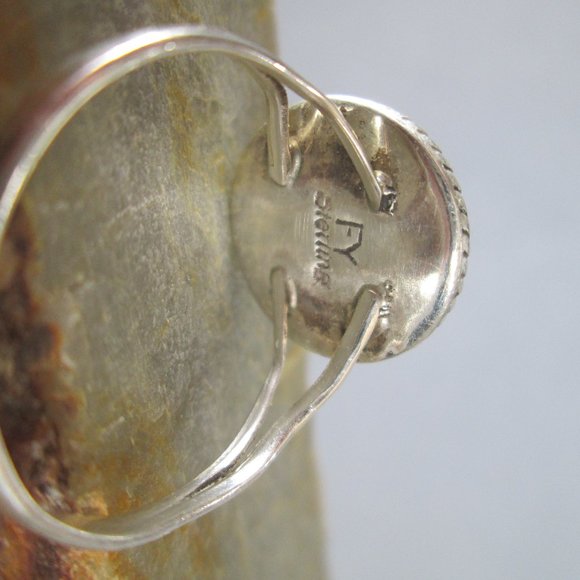 Zuni Sunface Ring, Turquoise Lapis Mother Of Pearl Onyx, Frank Yazzie Design - Picture 5 of 8